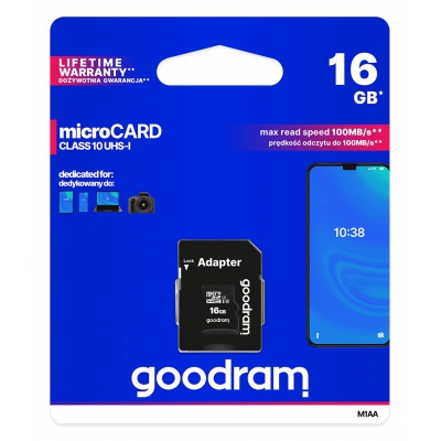 Karta micro SDHC 16GB Goodram class 10 UHS1 Karta micro SDHC 16GB Goodram class 10 UHS1