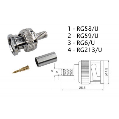 Konektor BNC RG59 lisovací Konektor BNC RG59 lisovací