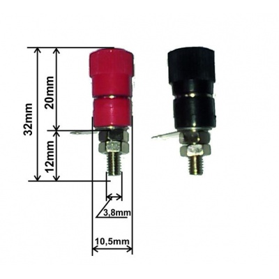Konektor banánik zásuvka panelová 12mm I Konektor banánik zásuvka panelová 12mm I