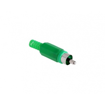 Konektor RCA zástrč. zelený plast Konektor RCA zástrč. zelený plast