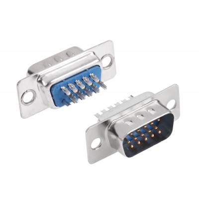 Konektor D-Sub, 15PIN, kolik na kábel, VGA, SVGA, XGA Konektor D-Sub, 15PIN, kolik na kábel, VGA, SVGA, XGA