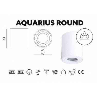 LED svietidlo AQUARIUS IP44 ROUND biele LED svietidlo AQUARIUS IP44 ROUND biele
