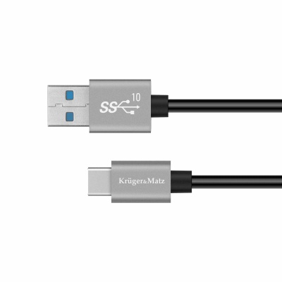 Kábel USB - USB typ C 10Gbps 1m čierny Kruger&Matz Basic Kábel USB - USB typ C 10Gbps 1m čierny Kruger&Matz Basic