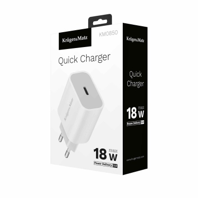 Sieťová nabíjačka USB-C 18W Power Delivery Kruger&Matz Sieťová nabíjačka USB-C 18W Power Delivery Kruger&Matz