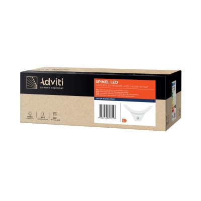 LED svietidlo SPINEL 10W senzor pohybu IP54 biele