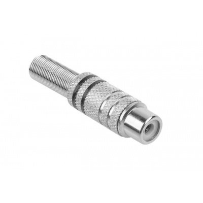 Konektor RCA zásuv. kov 2 pásiky čierny Konektor RCA zásuv. kov 2 pásiky čierny