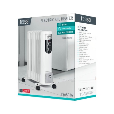 Elektrický olejový radiátor TEESA 2000W (9 rebier) Elektrický olejový radiátor TEESA 2000W (9 rebier)