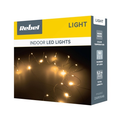 Dekoratívna reťaz 50 mini LED, teplá biela REBEL Dekoratívna reťaz 50 mini LED, teplá biela REBEL