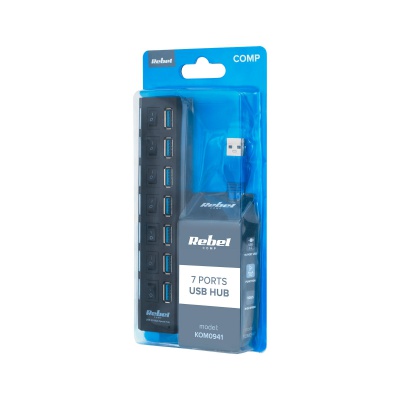 HUB USB 3.0 7 portový Rebel HUB USB 3.0 7 portový Rebel