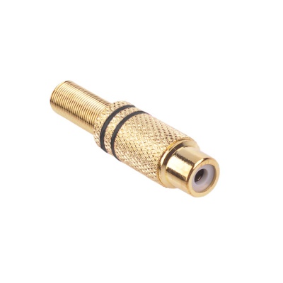 Konektor RCA zásuv. pozl. 2 pásiky čierny Konektor RCA zásuv. pozl. 2 pásiky čierny