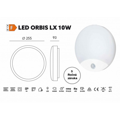 LED svietidlo s detektorom pohybu ORBIS 10W