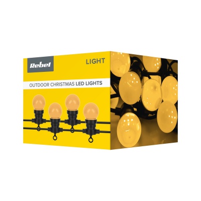 Vianočná LED reťaz REBEL bielé guličky IP44 Vianočná LED reťaz REBEL bielé guličky IP44