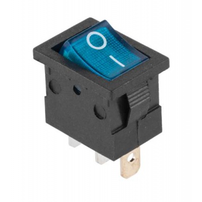 Prepínač kolískový mini 3pin 12V modrý Prepínač kolískový mini 3pin 12V modrý
