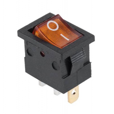 Prepínač kolískový mini 3pin 12V oranžový Prepínač kolískový mini 3pin 12V oranžový