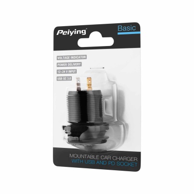 Nabíjačka do auta USB+USB C,Quick Charge + autozásuvka Peiying Nabíjačka do auta USB+USB C,Quick Charge + autozásuvka Peiying