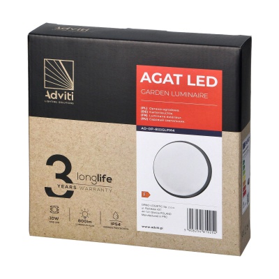 LED svietidlo AGAT 10W, IP54, 4000K, grafit