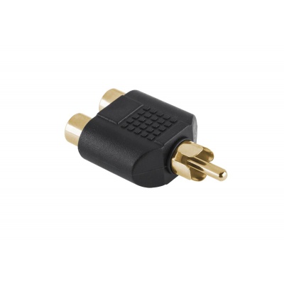 Redukcia RCA zástrč. - 2x RCA zásuv. pozl. Redukcia RCA zástrč. - 2x RCA zásuv. pozl.