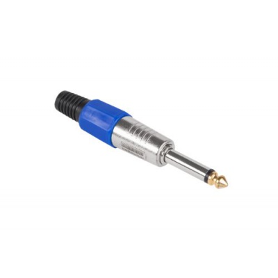 Konektor Jack 6,3mm HQ mono modrý Konektor Jack 6,3mm HQ mono modrý