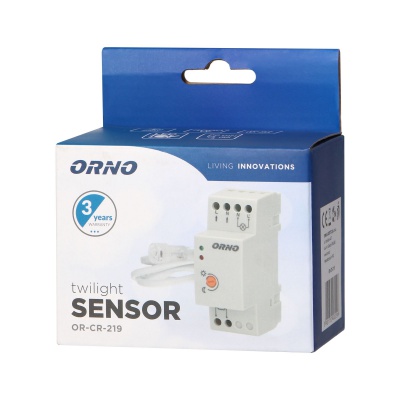 Súmrakový spínač na DIN lištu, IP20/IP65, 3000W, CR-219