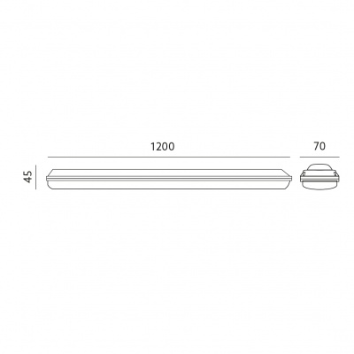 LED svietidlo NEGRO lineárne 120cm/36W 6000K IP65