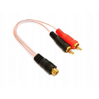 Kábel RCA 2x - RCA 1x zásuvka, 0,2m Kábel RCA 2x - RCA 1x zásuvka, 0,2m
