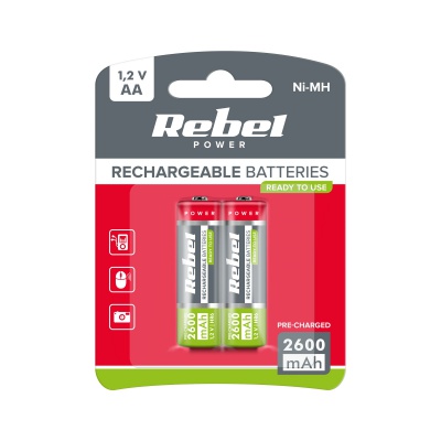 Akumulátor Ni-MH AA 2600mAh Rebel (2ks) Akumulátor Ni-MH AA 2600mAh Rebel (2ks)
