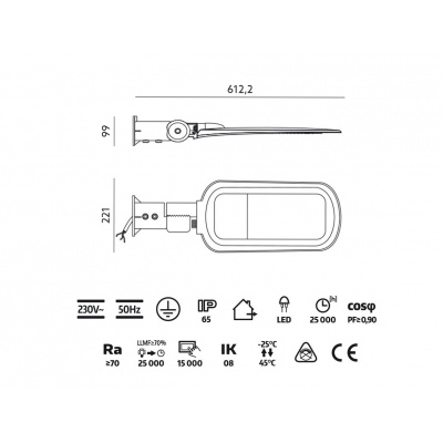 Pouličné LED svietidlo VESPA 100W 4000K IP65 KOBI