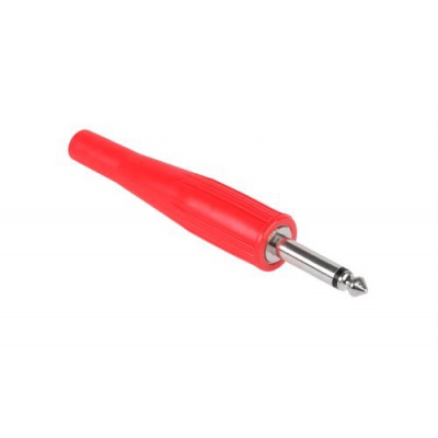 Konektor Jack 6,3mm mono červený Konektor Jack 6,3mm mono červený