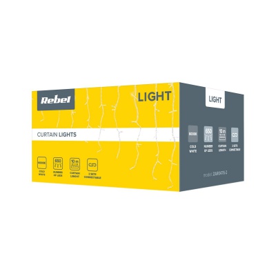 Svetelný záves 10m (660 led) studený biely, IP44, spojovateľný Svetelný záves 10m (660 led) studený biely, IP44, spojovateľný