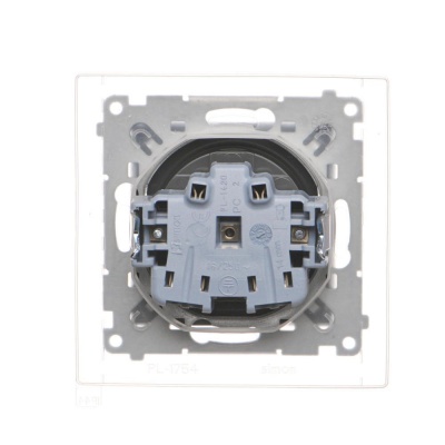Zásuvka 250 V Simon 55 IP44 s clonkami modul grafit matný/transp