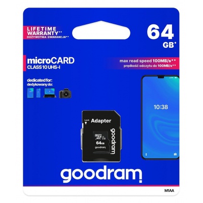 Karta micro SDHC 64GB Goodram class 10 UHS-1 Karta micro SDHC 64GB Goodram class 10 UHS-1
