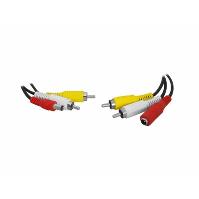 Kábel 2xRCA+DC zásuvka - 2xRCA+DC zástrčka 15m Kábel 2xRCA+DC zásuvka - 2xRCA+DC zástrčka 15m