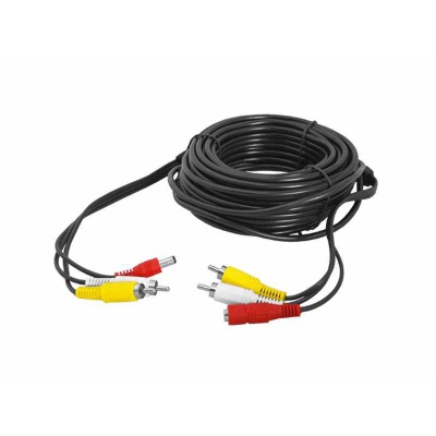 Kábel 2xRCA+DC zásuvka - 2xRCA+DC zástrčka 15m Kábel 2xRCA+DC zásuvka - 2xRCA+DC zástrčka 15m
