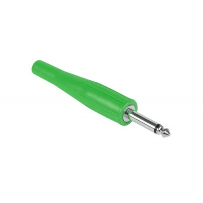 Konektor Jack 6,3mm mono zelený Konektor Jack 6,3mm mono zelený