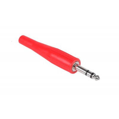 Konektor Jack 6,3mm stereo červený Konektor Jack 6,3mm stereo červený