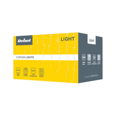 Svetelný záves 5m (330LED) teplý biely, IP44, spojovateľný Svetelný záves 5m (330LED) teplý biely, IP44, spojovateľný