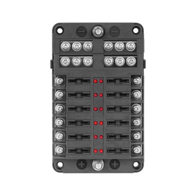 Poistková skrinka FB-12 s mínusovou svorkou a LED indikátormi Poistková skrinka FB-12 s mínusovou svorkou a LED indikátormi
