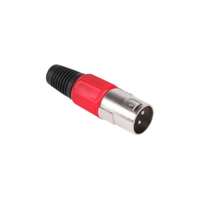 Konektor XLR (Canon) zástrč. červený Konektor XLR (Canon) zástrč. červený