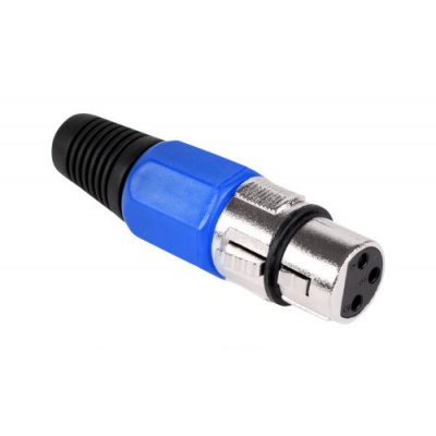 Konektor XLR (Canon) zásuv. modrý Konektor XLR (Canon) zásuv. modrý