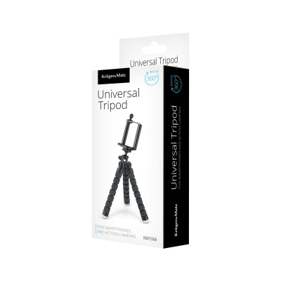 Držiak tripod/statív pre smartfón, kameru čierny Kruger&Matz Držiak tripod/statív pre smartfón, kameru čierny Kruger&Matz
