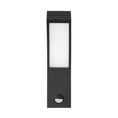 LED svietidlo PIRYT, 10W, senzor pohybu, IP54, 4000K, čierne