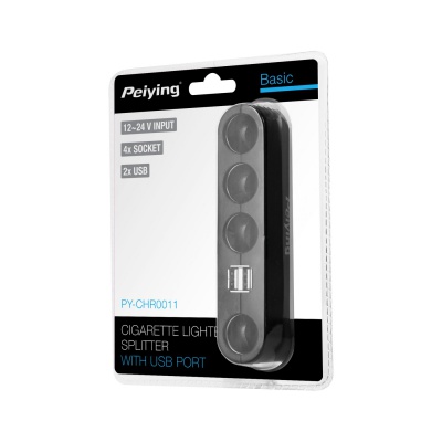 Autoadaptér napájací 4x zásuvka+USB+kábel Autoadaptér napájací 4x zásuvka+USB+kábel