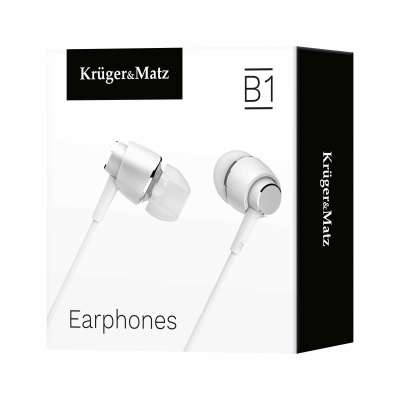 Slúchadlá do uší s mikrof. Kruger&Matz B1 biele Slúchadlá do uší s mikrof. Kruger&Matz B1 biele