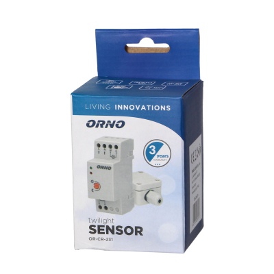 Súmrakový spínač na DIN lištu, IP20/IP65, 3000W, CR-231