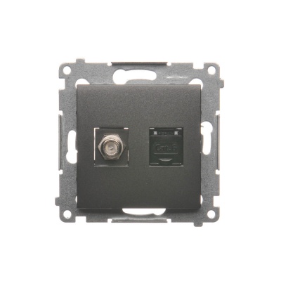 Zásuvka SAT "F" + RJ45 Simon 54 premium modul antracit Zásuvka SAT "F" + RJ45 Simon 54 premium modul antracit
