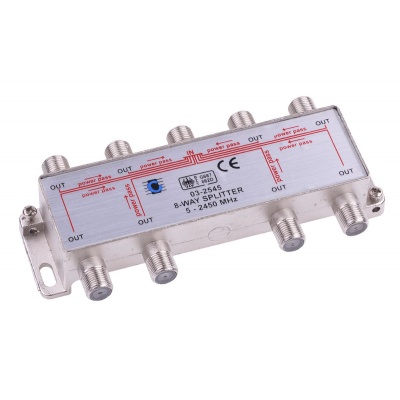Rozbočovač F vstup - 8x výst. 5-2400MHz Rozbočovač F vstup - 8x výst. 5-2400MHz