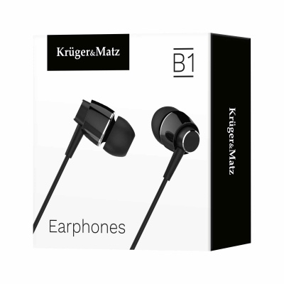 Slúchadlá do uší s mikrof. Kruger&Matz B1 čierne Slúchadlá do uší s mikrof. Kruger&Matz B1 čierne