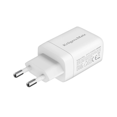 Sieťová nabíjačka GaN dual USB 45W Quick Charge / PD Kruger&Matz Sieťová nabíjačka GaN dual USB 45W Quick Charge / PD Kruger&Matz