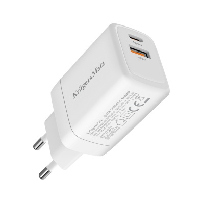 Sieťová nabíjačka GaN dual USB 45W Quick Charge / PD Kruger&Matz Sieťová nabíjačka GaN dual USB 45W Quick Charge / PD Kruger&Matz