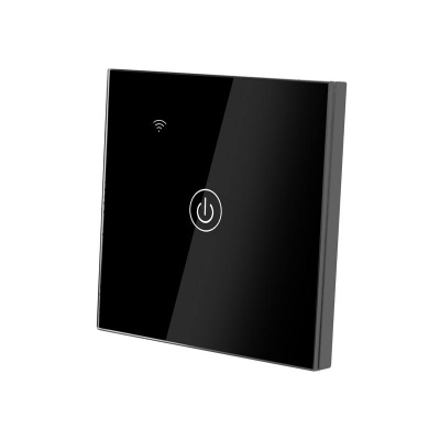 Dotykový vypínač jednonásobný č.1 + WIFI sklenený čierny LTC